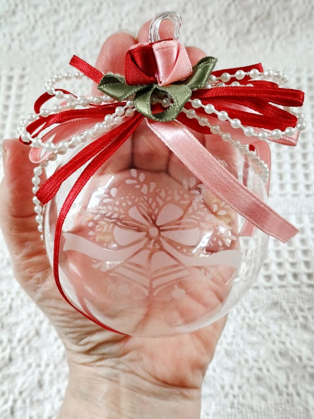 Vintage Princess House Crystal 3" Ball Ornament Christmas, #408 Bells, Orig Box - Picture 5 of 5